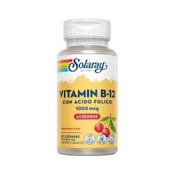 SOLARAY-VITAMINA B12 + ACIDO FOLICO 1000 Mcg.- 90 Cap. Subling.