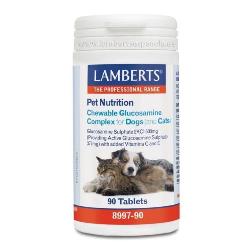 LAMBERT - MASCOTAS-COMPLEJO GLUCOSAMINA MASTICABLE (PERROS Y GATOS) 90Comp.