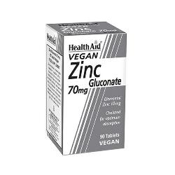 HEALTH AID - GLUCONATO DE ZINC 70 Mg. 90 Caps.