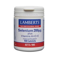 LAMBERT - SELENIO 200 Mcg.+VITAMINAS A-C-E 100 TABLETAS