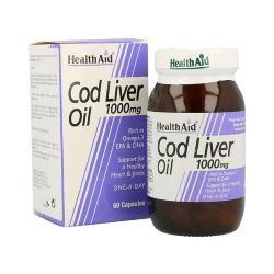 HEALTH AID - ACEITE HIGADO BACALAO 1000 Mg. 60 Caps. (COD LIVER)