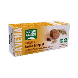 ***NG-COOKIES AVENA INTEGRAL SARRACENO, COCO Y CACAO BIO 140 Grs.