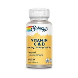 SOLARAY-VITAMINA C(1000 Mg) + D(2000UI) 60 Veg.Caps.