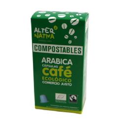 ***ALTERNATIVA-CAFE CAPSULAS COMPOSTABLES ARABICA BIO S/G 10 Uds. 5 Grs.