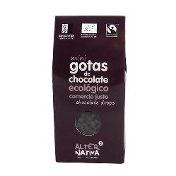 ALTERNATIVA-CHOCOLATE MINI GOTAS 48% BIO S/G 225 Grs.