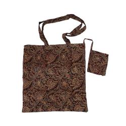 ALTERNATIVA-BOLSA ALGODON KALAMKARI RAICES 40x40 Cm. INDIA