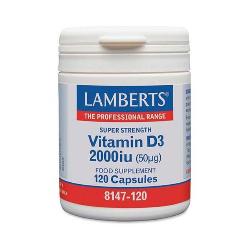 LAMBERT - VITAMINA D3 2000 UI 50 Mcg 120 Caps.