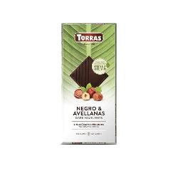 TORRAS-ESTEVIA CHOCOLATE NEGRO CON AVELLANAS S/G 125 Grs.