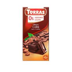 TORRAS-CHOCOLATE NEGRO CON CAFE S/A AÑADIDOS S/G 75 Grs.