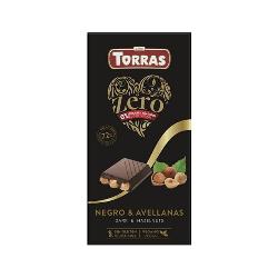 TORRAS-ZERO CHOCOLATE 72% CACAO AVELLANA ENTERA S/G 150 Grs.