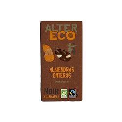 ALTERECO - TABLETA CHOCOLATE NEGRO CON ALMENDRAS ENTERAS BIO 200 Grs.