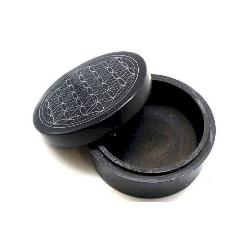 JOYERO PIEDRA SAPONITA FLOR DE LA VIDA 10cm