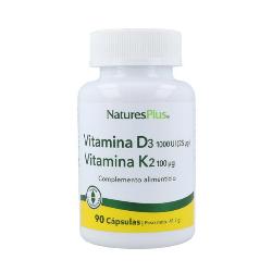 NATURE'S PLUS - VITAMINA D3 1000 UI+ K2 100 UG 90 Caps.