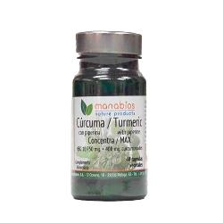 MANABIOS - CURCUMA + PIPERINA MAX 10750 Mg. 48 Caps.