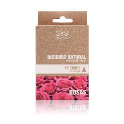  INCIENSO NATURAL 15 CONOS ROSAS