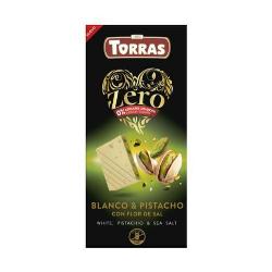 TORRAS-ZERO CHOCOLATE BLANCO CON PISTACHO S/G 100 Grs.