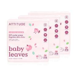 ATTITUDE-TOALLITAS BEBE 100% BIODEGRADABLES PACK 3 x 72 UDS.