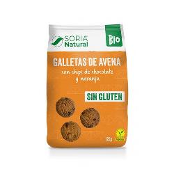 GALLETAS AVENA CON CHIPS CHOCOLATE Y NARANJA  BIO S/G 125 Grs.